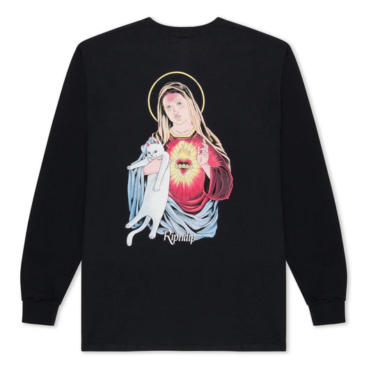 RipnDip RIPNDIP Mother Mary Long Sleeve T-Shirt | Black Tees | The Vines