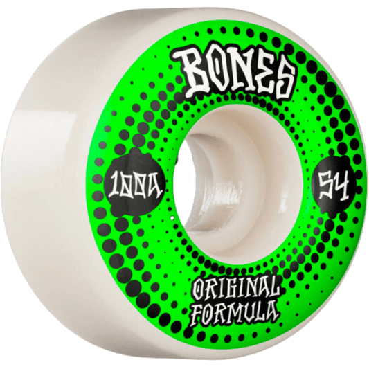 Bones Bones Originals V4 Wide 100A Skate Wheels | 54mm Green Wheels | The Vines