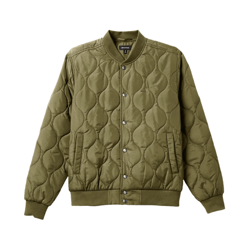 Brixton Brixton Dillinger Quilted Bomber Jacket | Military Olive Jackets | The Vines