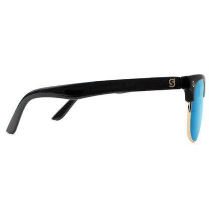 Glassy Glassy Morrison Polarized Sunglasses | Black & Blue Sunglasses | The Vines