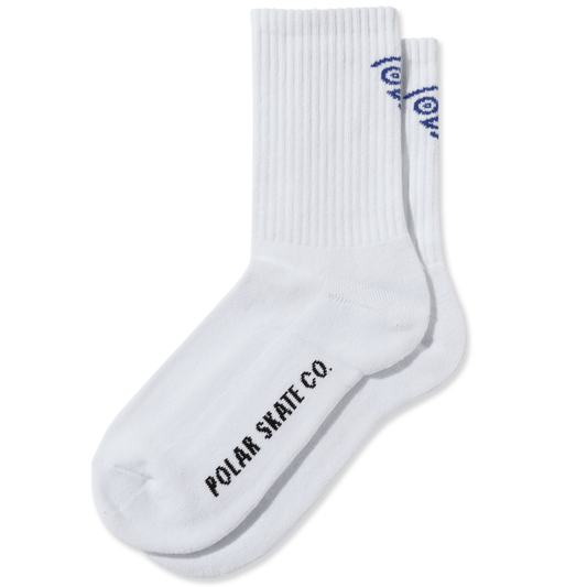 Polar Polar Skate Co Face Socks | White Socks | The Vines