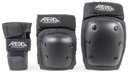 Rekd REKD Heavy Duty Protection Triple Pad Set | Black Skate, Scooter & Roller Derby Pads | The Vines