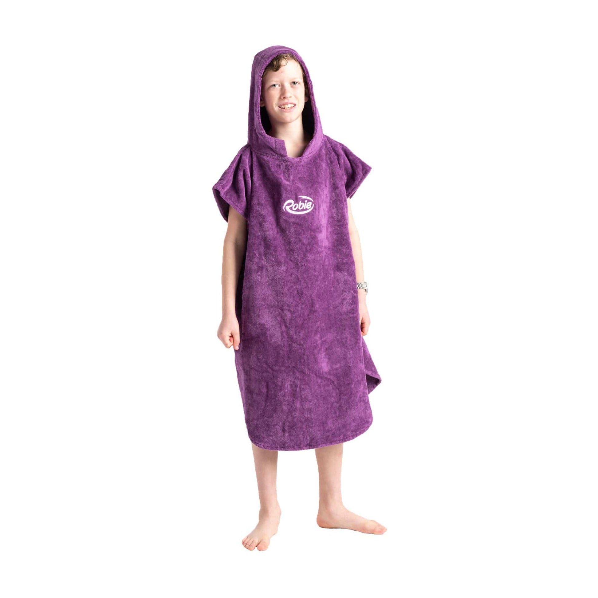 Robie Robes Robie Robes Junior Original Towel Short Sleeve Surf Changing Robe | Ultra Violet Changing Robe | The Vines