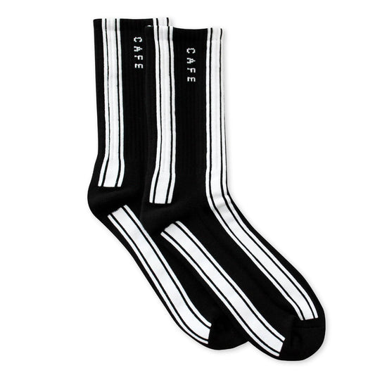 Skateboard Cafe Skateboard Cafe Stripe Hi Sock | Black & White Socks | The Vines