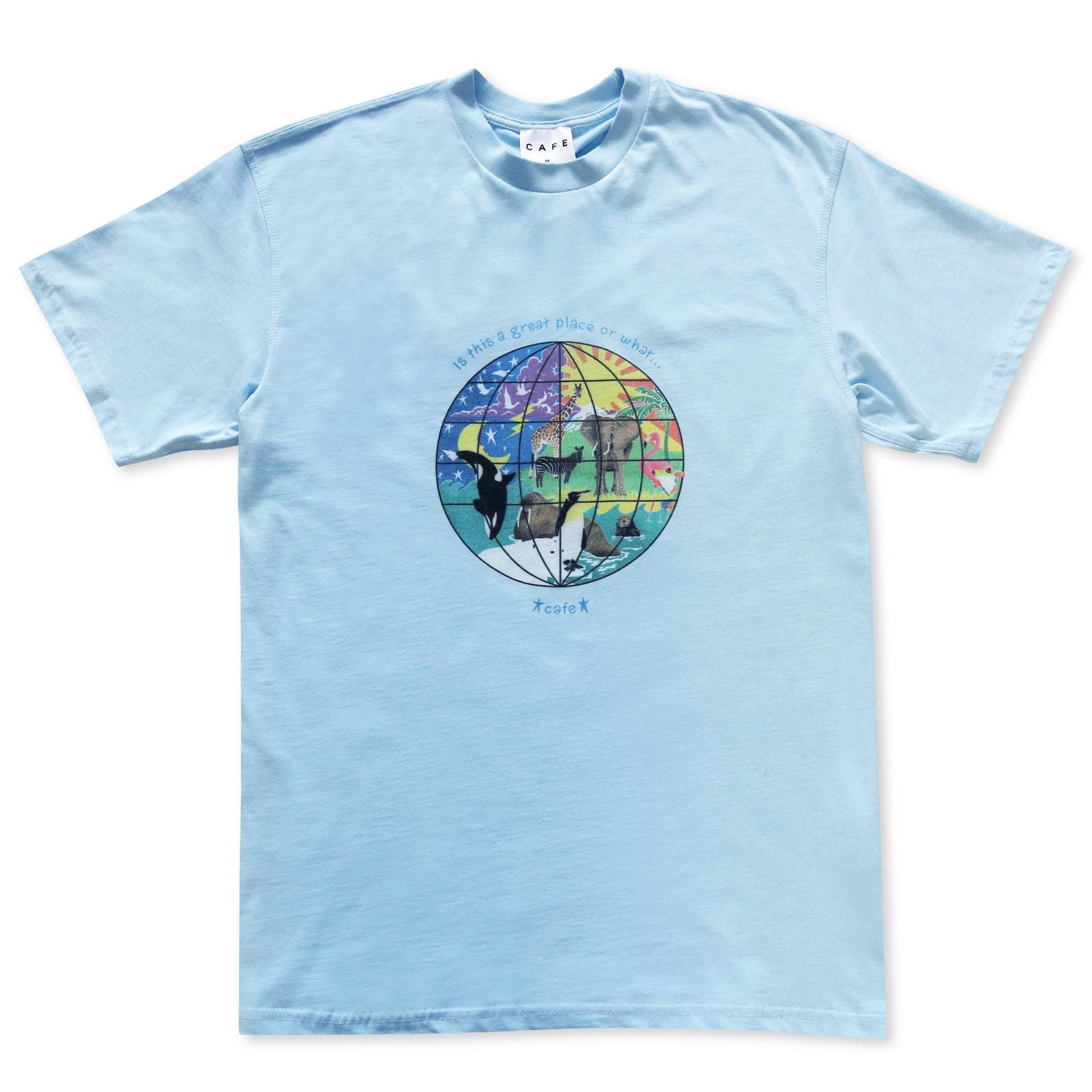 Skateboard Cafe Skateboard Cafe Great Place T-Shirt | Baby Blue Tees | The Vines